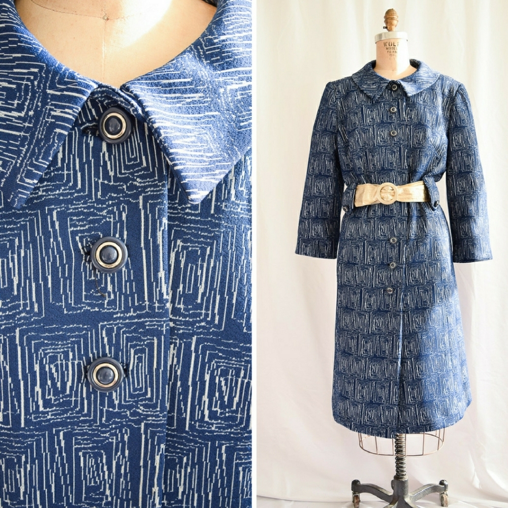 Vintage 1960s Blue Macintosh Trench Coat